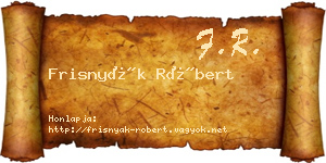 Frisnyák Róbert névjegykártya