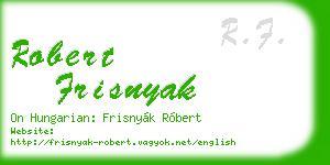 robert frisnyak business card