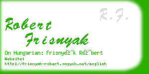 robert frisnyak business card